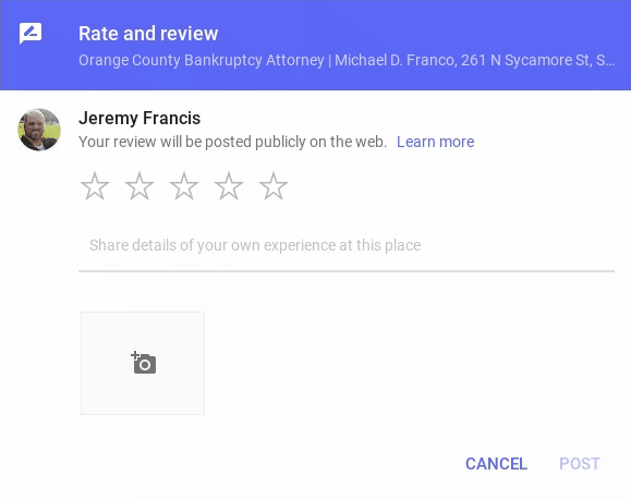Leave a Review for Michal D. Franco